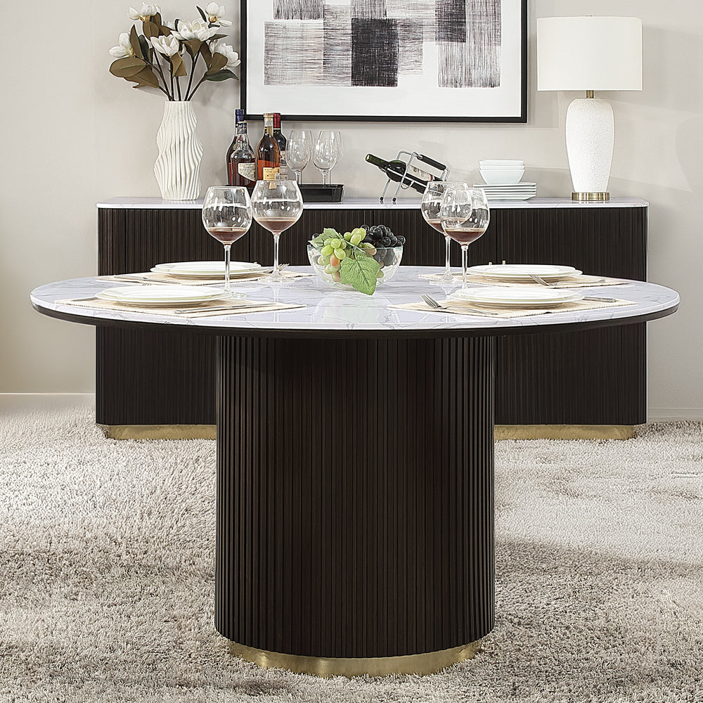 Clayten Round Dining Table with Marble