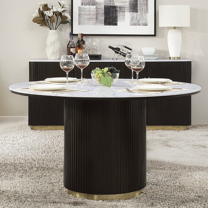 Clayten Round Dining Table with Marble