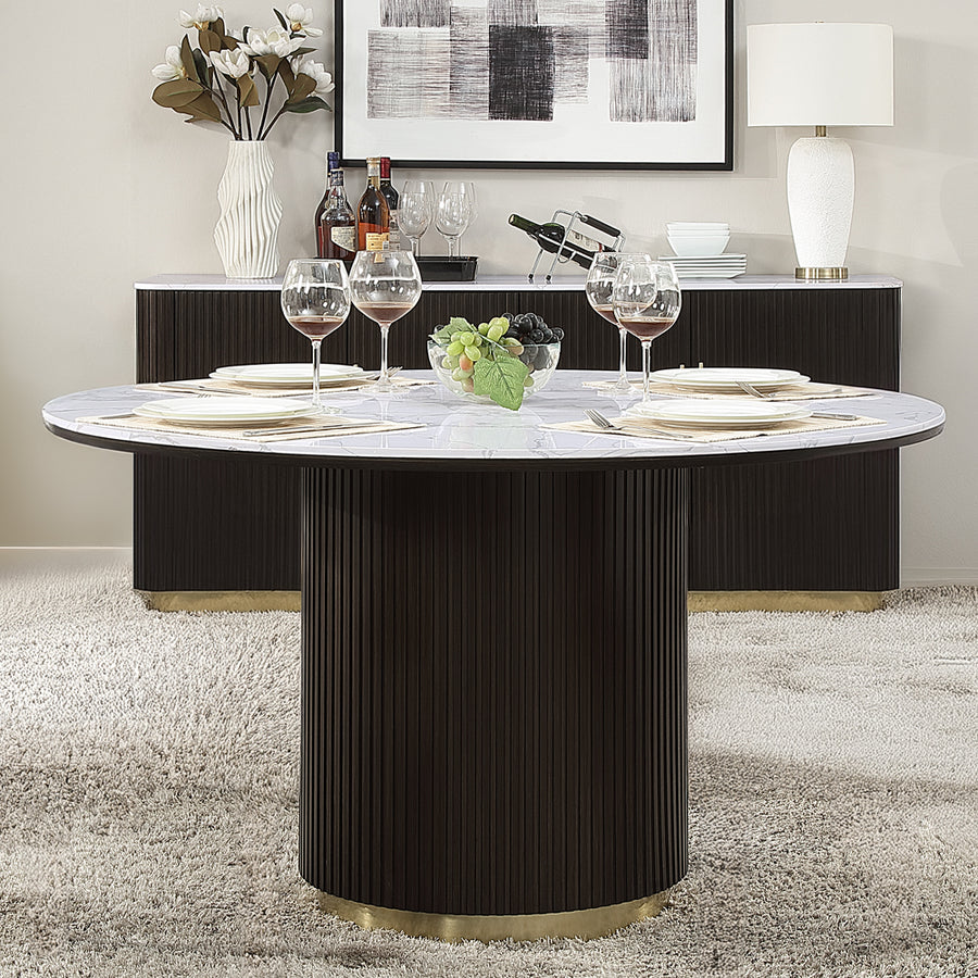 Clayten Round Dining Table with Marble