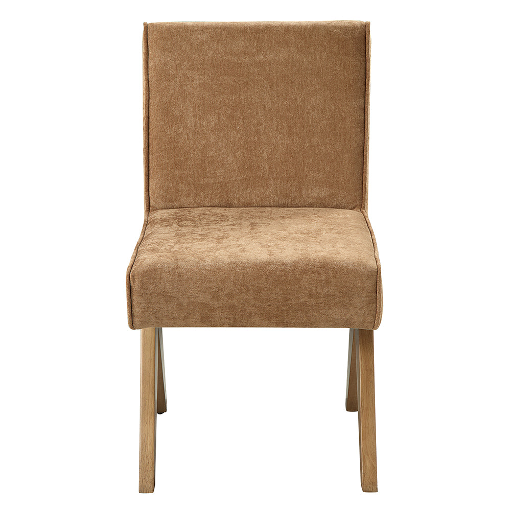 Zoey Side Chair (Set of 2) - Chocolate Chenille &amp; Oak – view 2