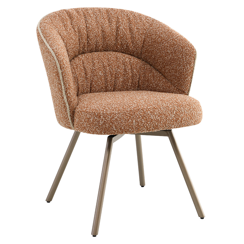 Lidi Side Chair (Set of 2) - Rust Orange Boucle