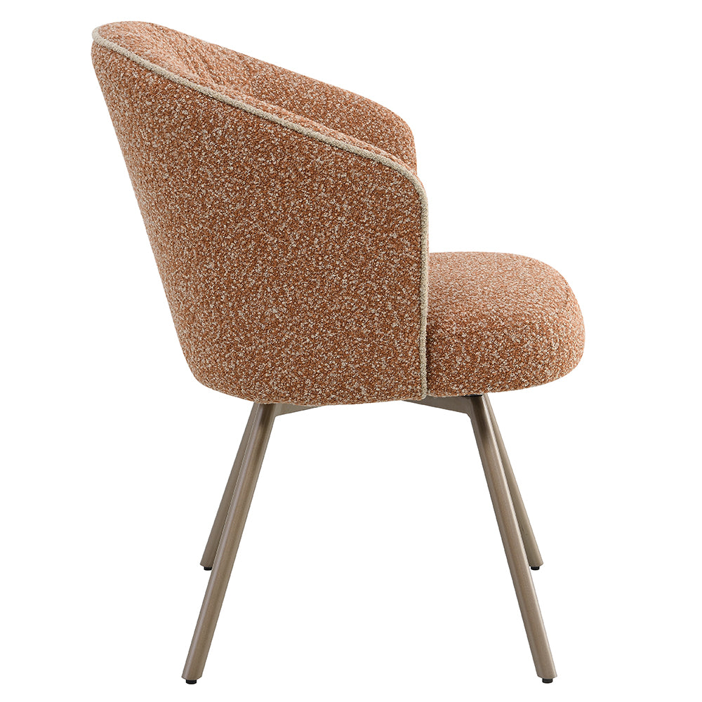 Lidi Side Chair (Set of 2) - Rust Orange Boucle