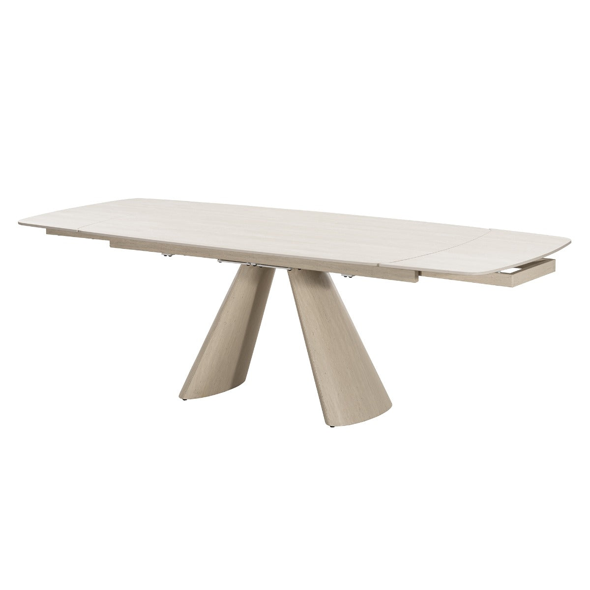 Cassian Dining Table with Ceramic Top - Travertine Pattern & Cream – view 3