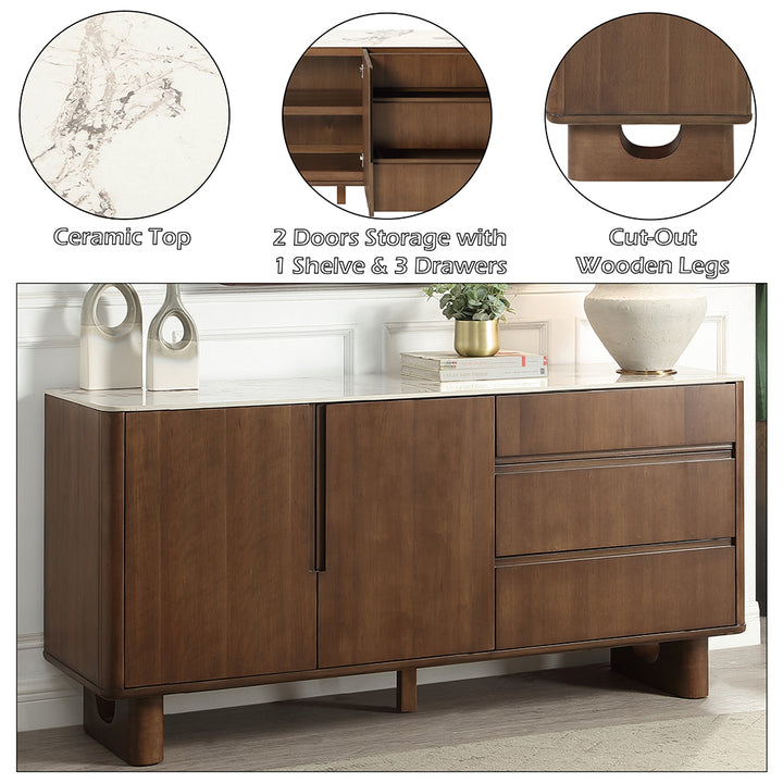 ACME Furniture Harvey Server with Ceramic Top DN06133