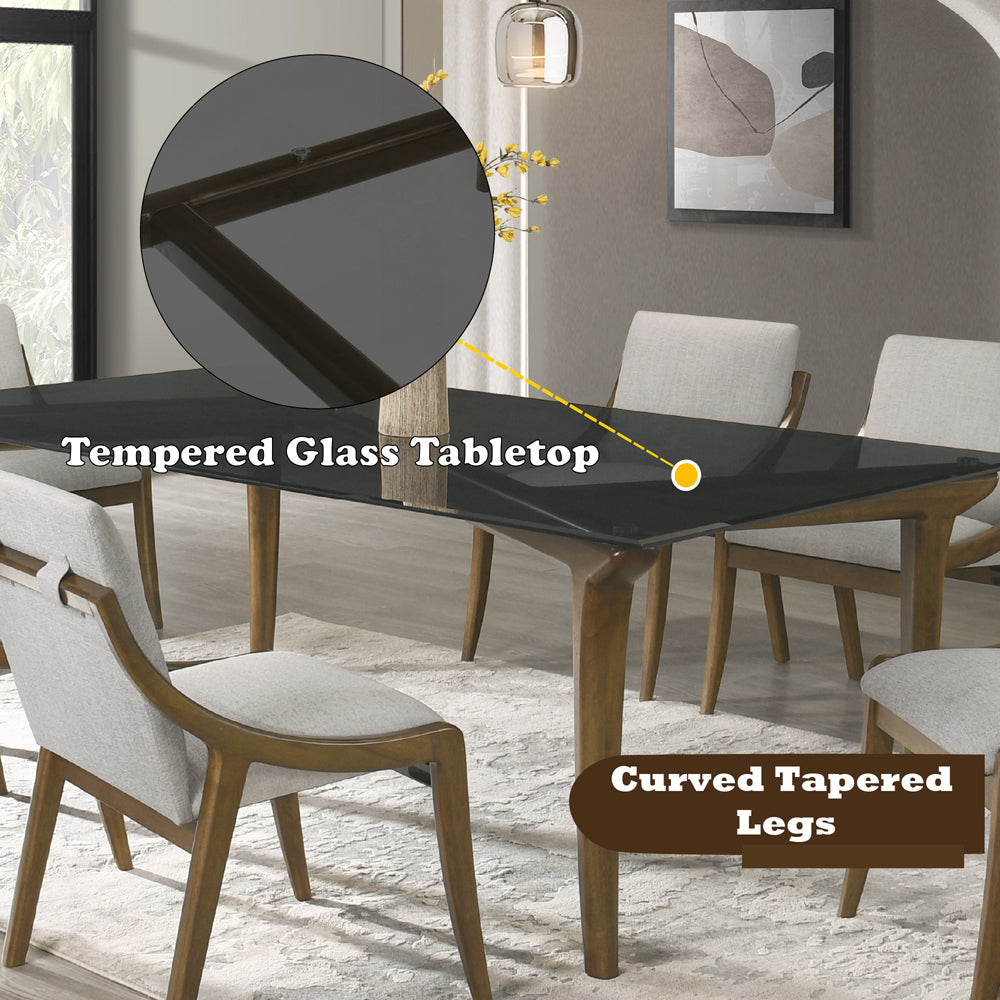 Danzel Dining Table with Glasss Top