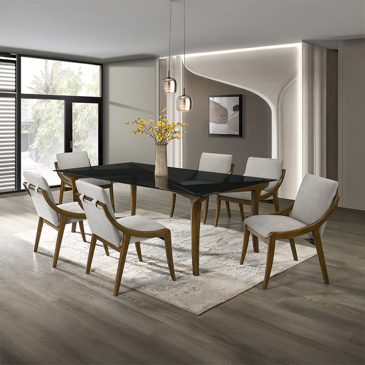 Danzel Dining Table with Glasss Top