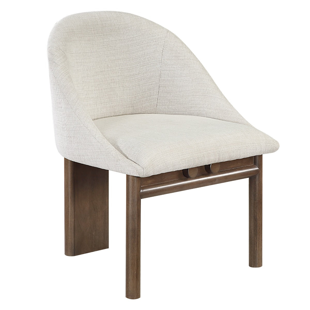 Ouida Side Chair (Set of 2) - Beige Linen & Brown