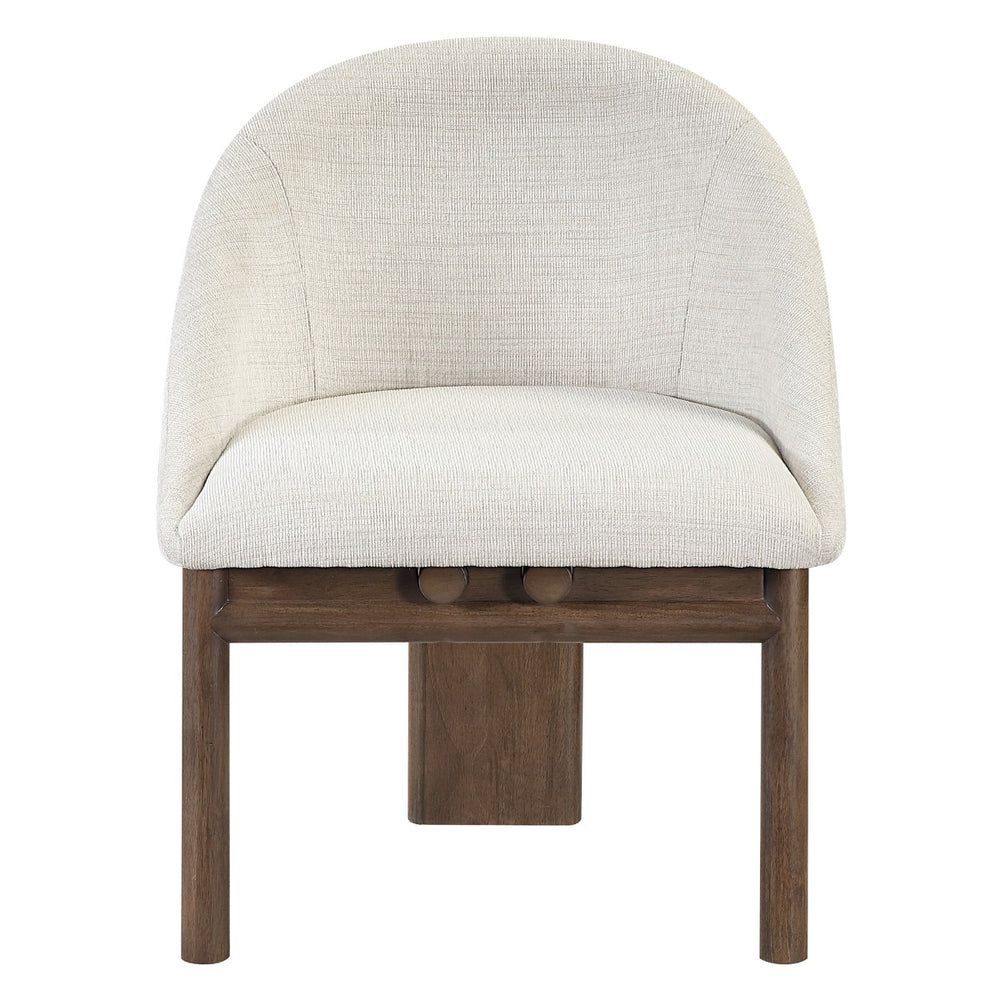 Ouida Side Chair (Set of 2) - Beige Linen & Brown