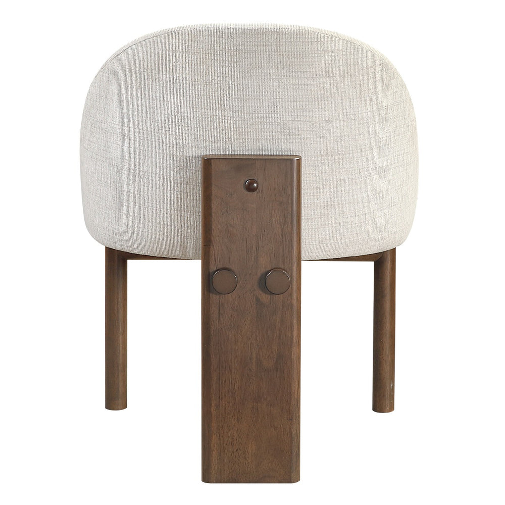 Ouida Side Chair (Set of 2) - Beige Linen & Brown