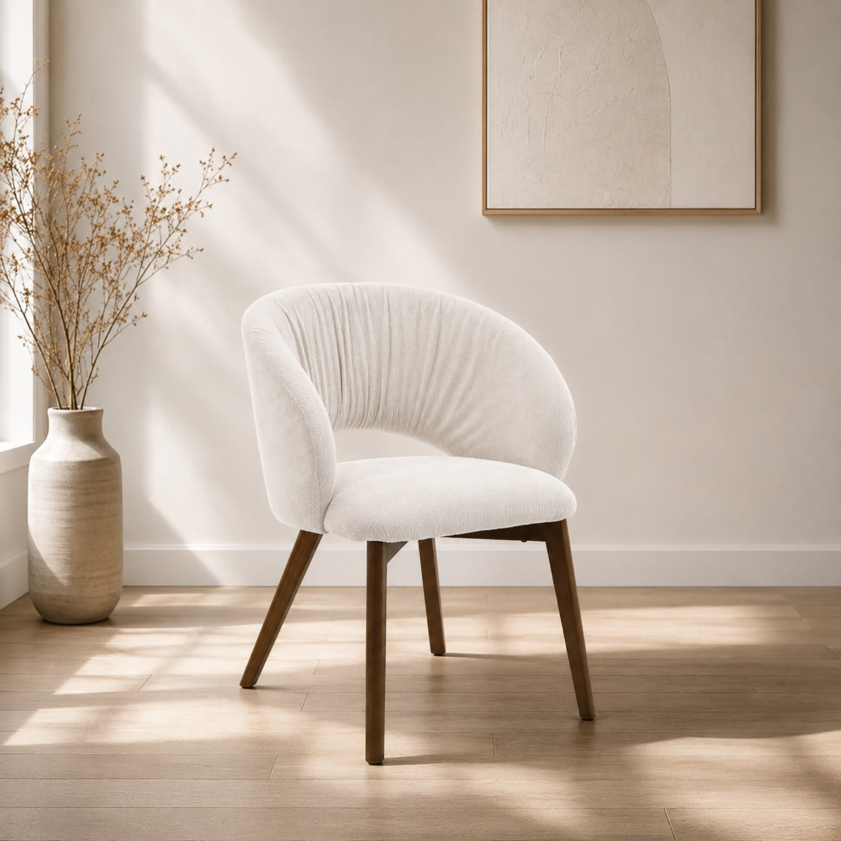 Eada Arm Chair (Set of 2) - Beige Chenille
