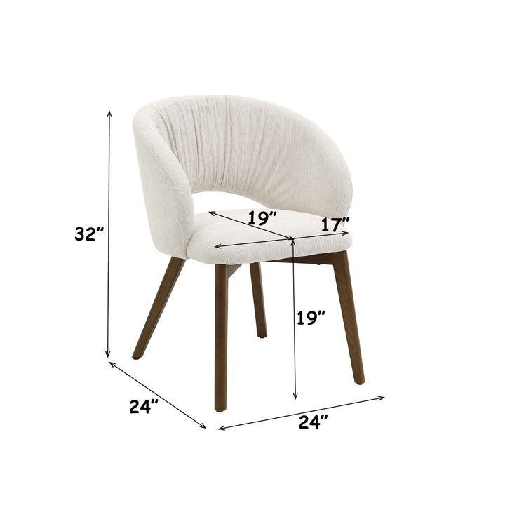Eada Arm Chair (Set of 2) - Beige Chenille