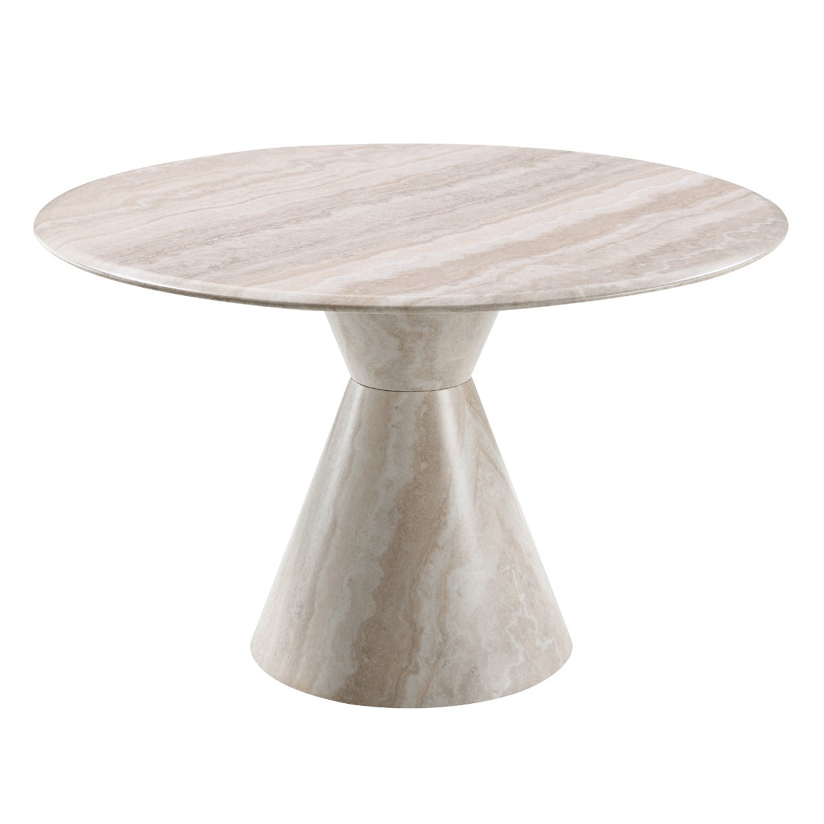 Ogin Round Dining Table - Marble Print & Natural