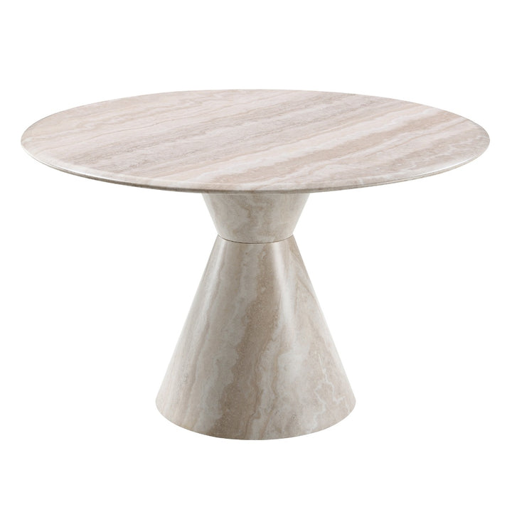 Ogin Round Dining Table - Marble Print &amp; Natural