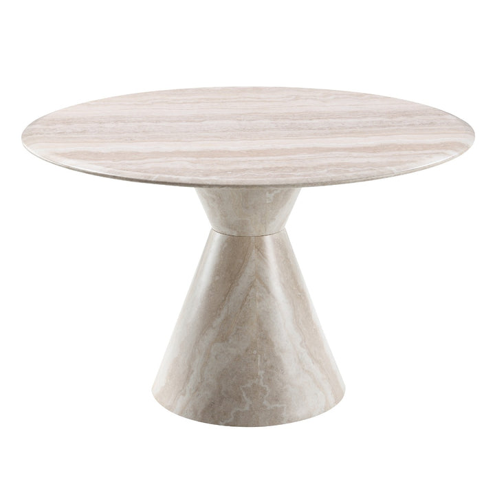 Ogin Round Dining Table - Marble Print &amp; Natural
