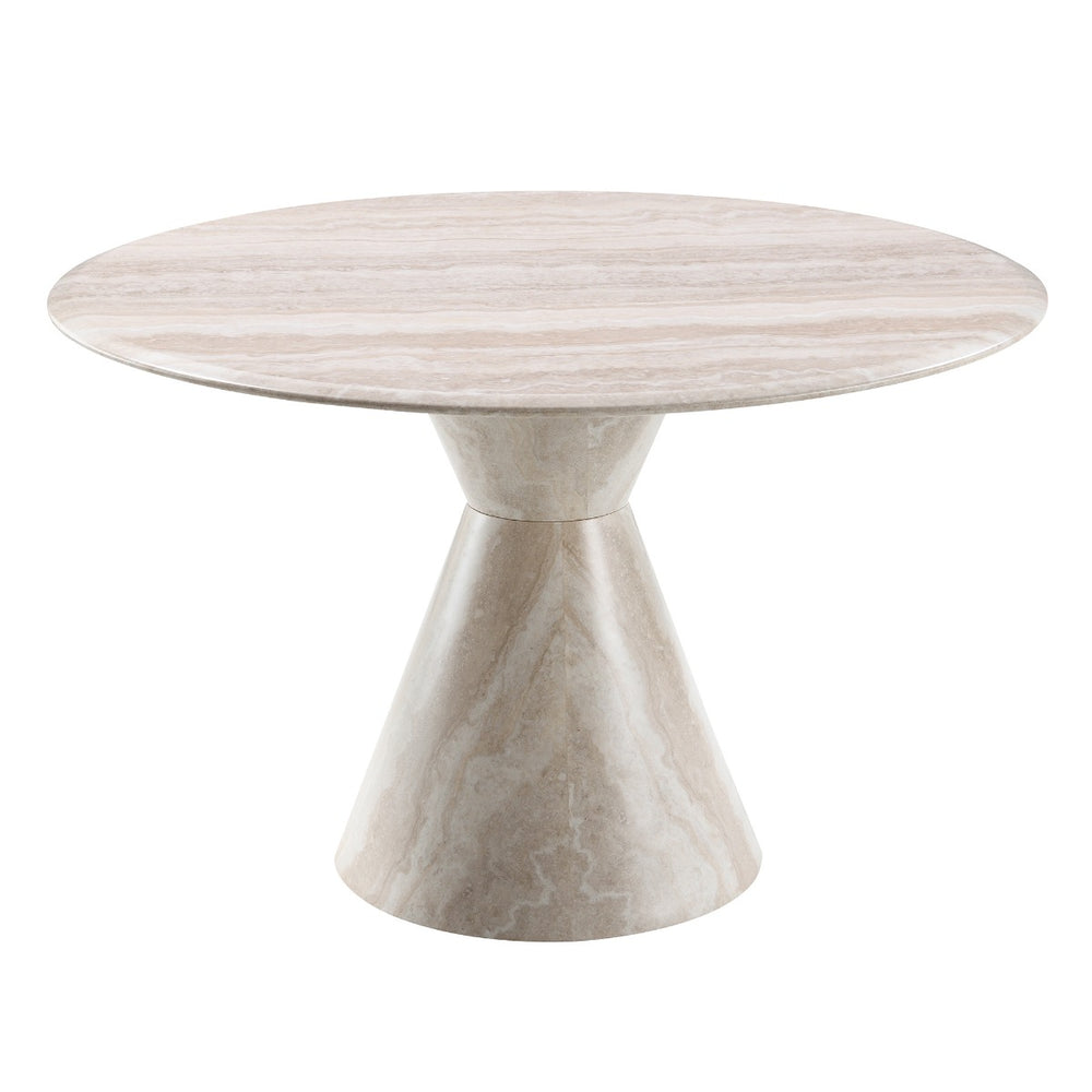 Ogin Round Dining Table - Marble Print & Natural