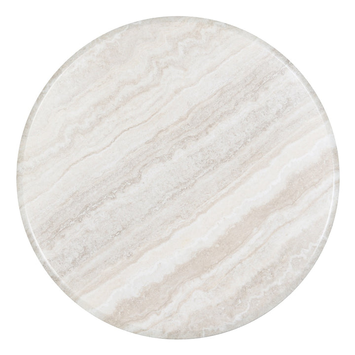 Ogin Round Dining Table - Marble Print &amp; Natural