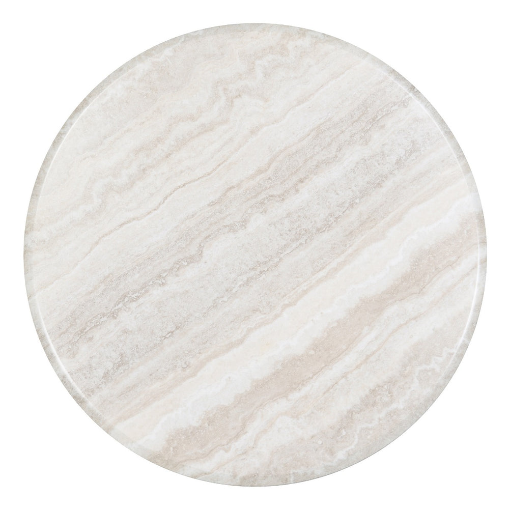 Ogin Round Dining Table - Marble Print & Natural