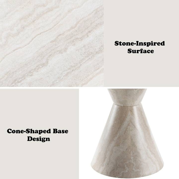 Ogin Round Dining Table - Marble Print &amp; Natural