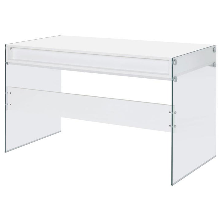 Dobrev - 2 - Drawer Writing Desk - White High Gloss Writing Desk modern furniture Contempo Furniture
