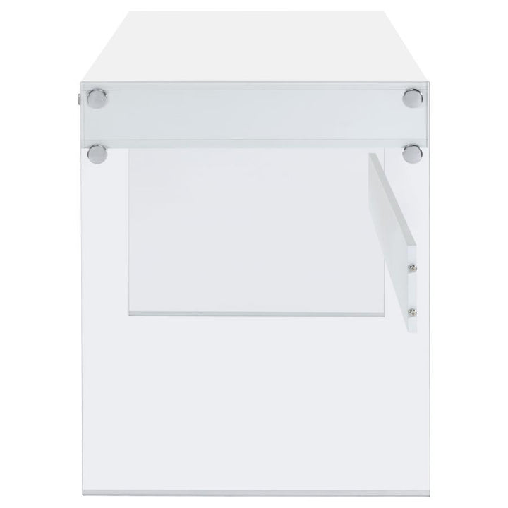 Dobrev - 2 - Drawer Writing Desk - White High Gloss Writing Desk modern furniture Contempo Furniture