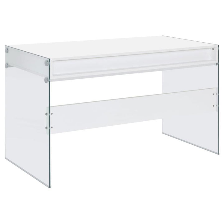 Dobrev - 2 - Drawer Writing Desk - White High Gloss Writing Desk modern furniture Contempo Furniture