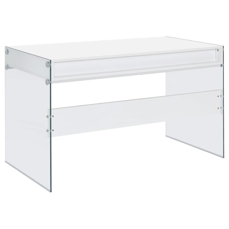 Dobrev - 2 - Drawer Writing Desk - White High Gloss Writing Desk modern furniture Contempo Furniture