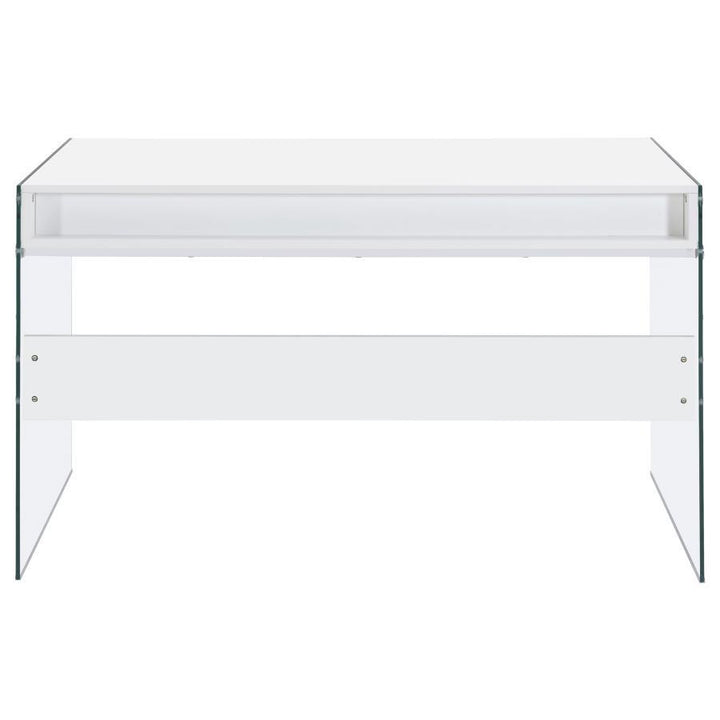 Dobrev - 2 - Drawer Writing Desk - White High Gloss Writing Desk modern furniture Contempo Furniture