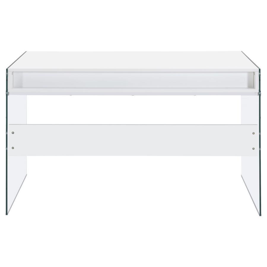 Dobrev - 2 - Drawer Writing Desk - White High Gloss Writing Desk modern furniture Contempo Furniture
