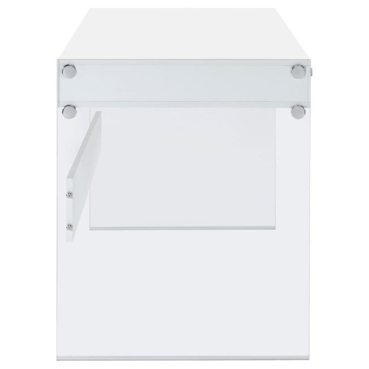 Dobrev - 2 - Drawer Writing Desk - White High Gloss Writing Desk modern furniture Contempo Furniture