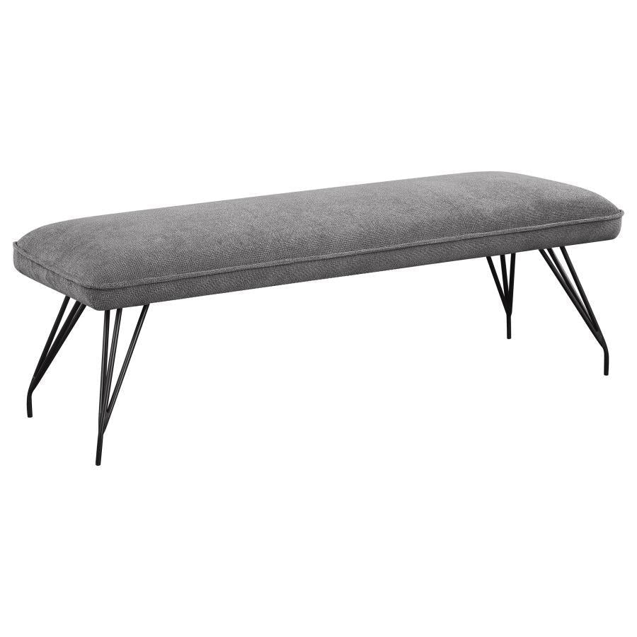 Dodson - Fabric Upholstered Dining Bench - Gray Upholstered Bench modern furniture Contempo Furniture