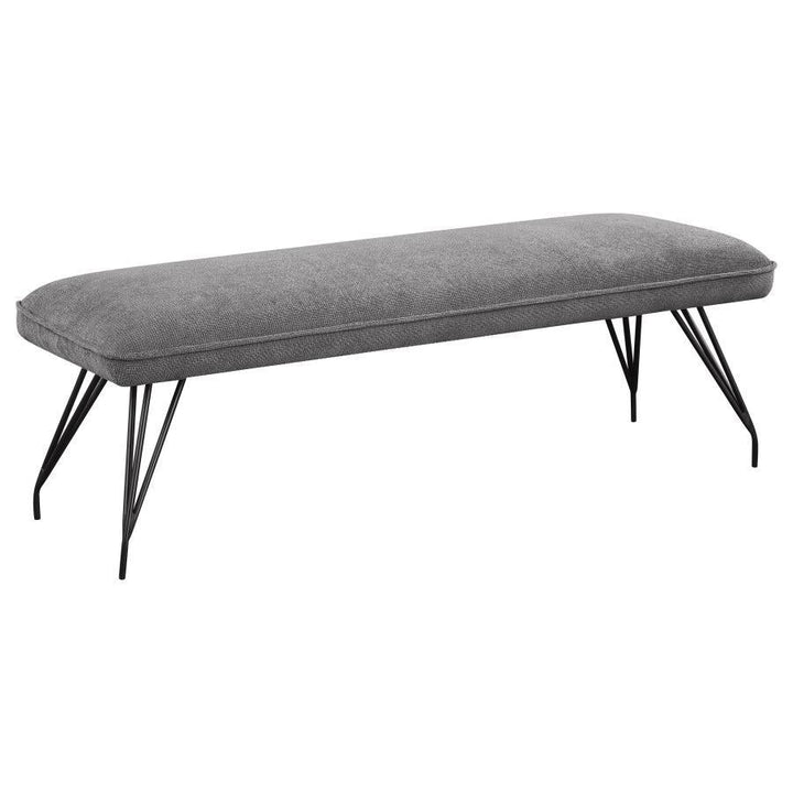 Dodson - Fabric Upholstered Dining Bench - Gray Upholstered Bench modern furniture Contempo Furniture