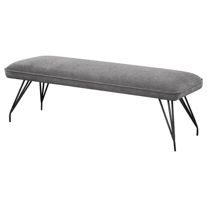 Dodson - Fabric Upholstered Dining Bench - Gray Upholstered Bench modern furniture Contempo Furniture