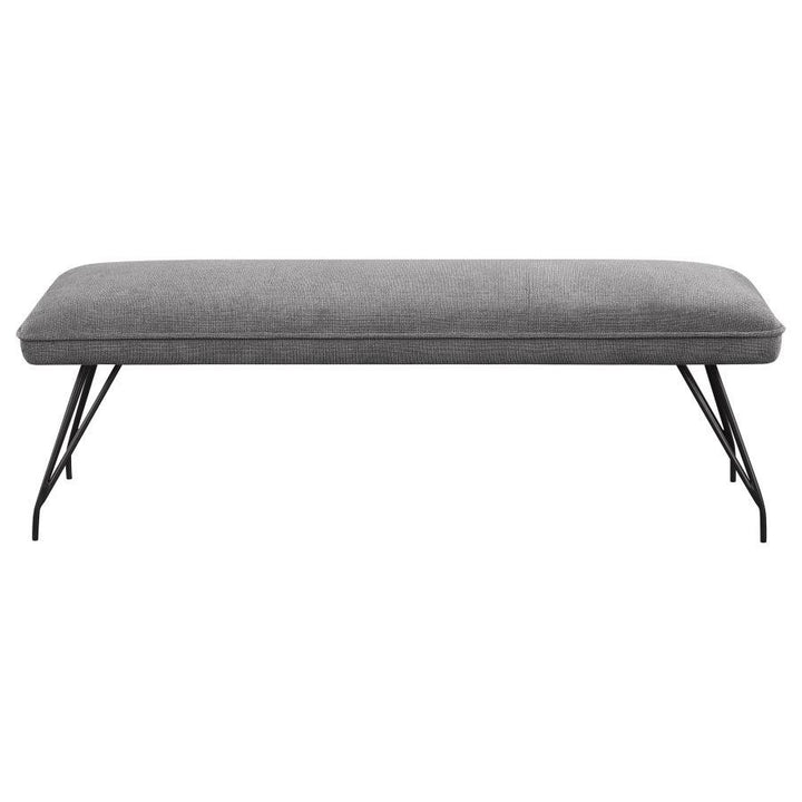 Dodson - Fabric Upholstered Dining Bench - Gray Upholstered Bench modern furniture Contempo Furniture