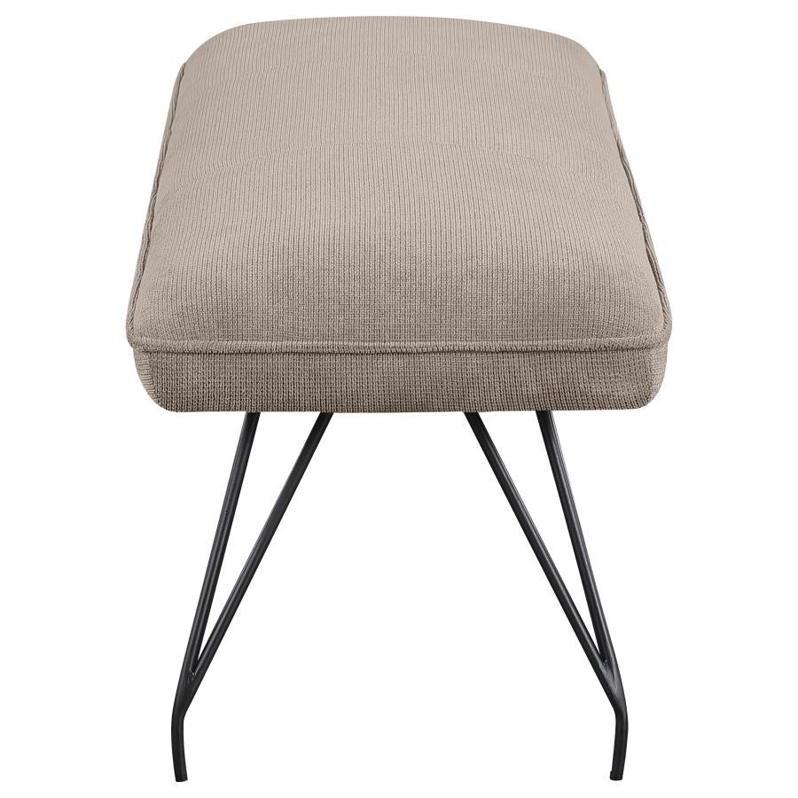 Dodson - Fabric Upholstered Dining Bench - Taupe Upholstered Bench modern furniture Contempo Furniture
