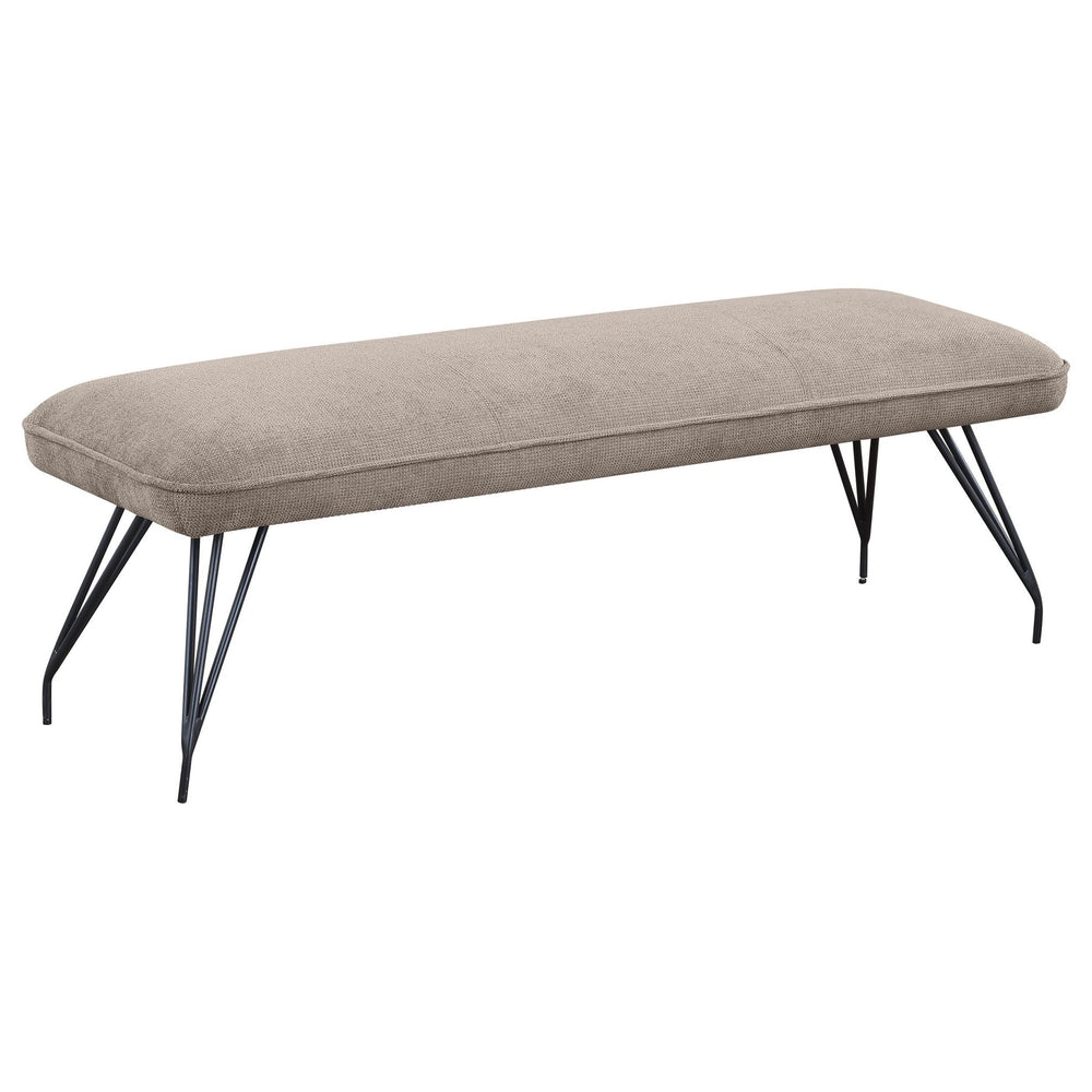 Dodson - Fabric Upholstered Dining Bench - Taupe Upholstered Bench modern furniture Contempo Furniture