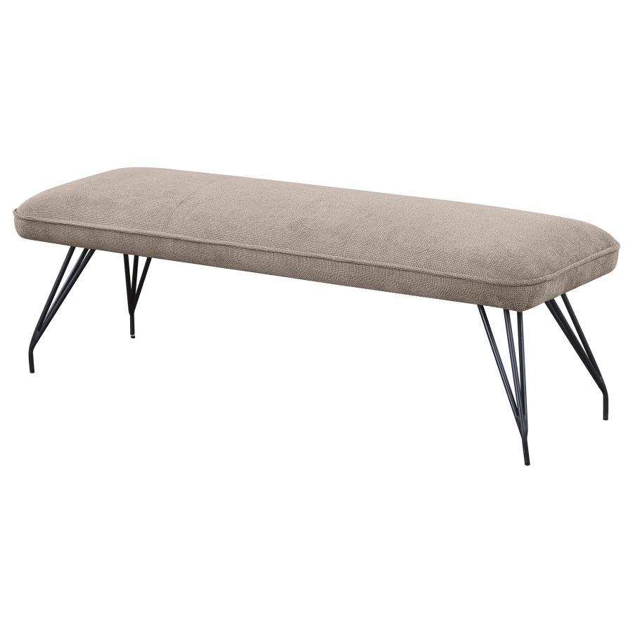 Dodson - Fabric Upholstered Dining Bench - Taupe Upholstered Bench modern furniture Contempo Furniture