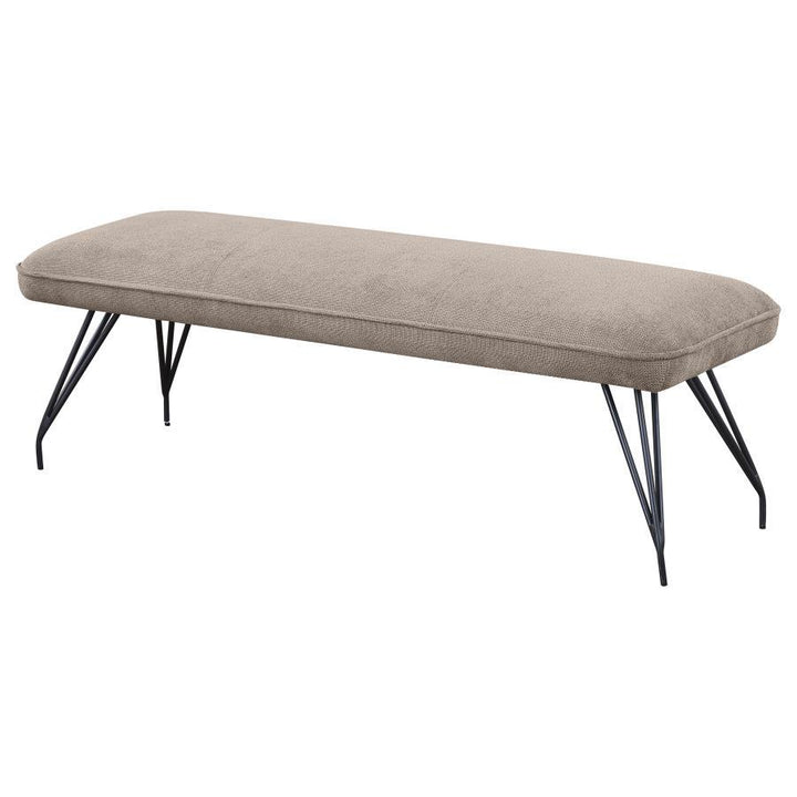 Dodson - Fabric Upholstered Dining Bench - Taupe Upholstered Bench modern furniture Contempo Furniture