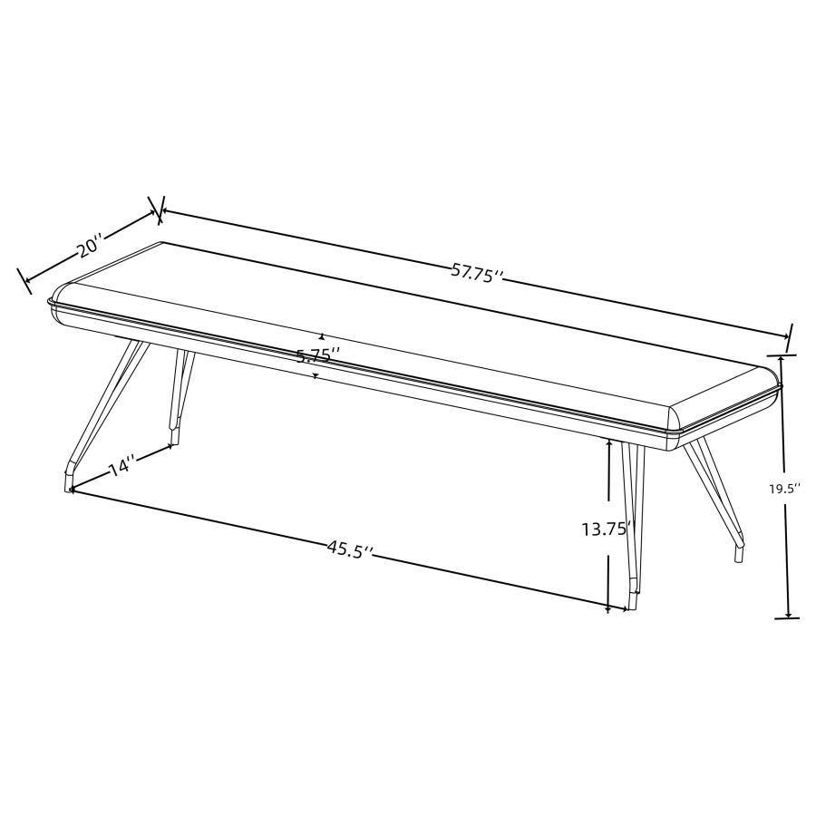 Dodson - Fabric Upholstered Dining Bench - Taupe Upholstered Bench modern furniture Contempo Furniture