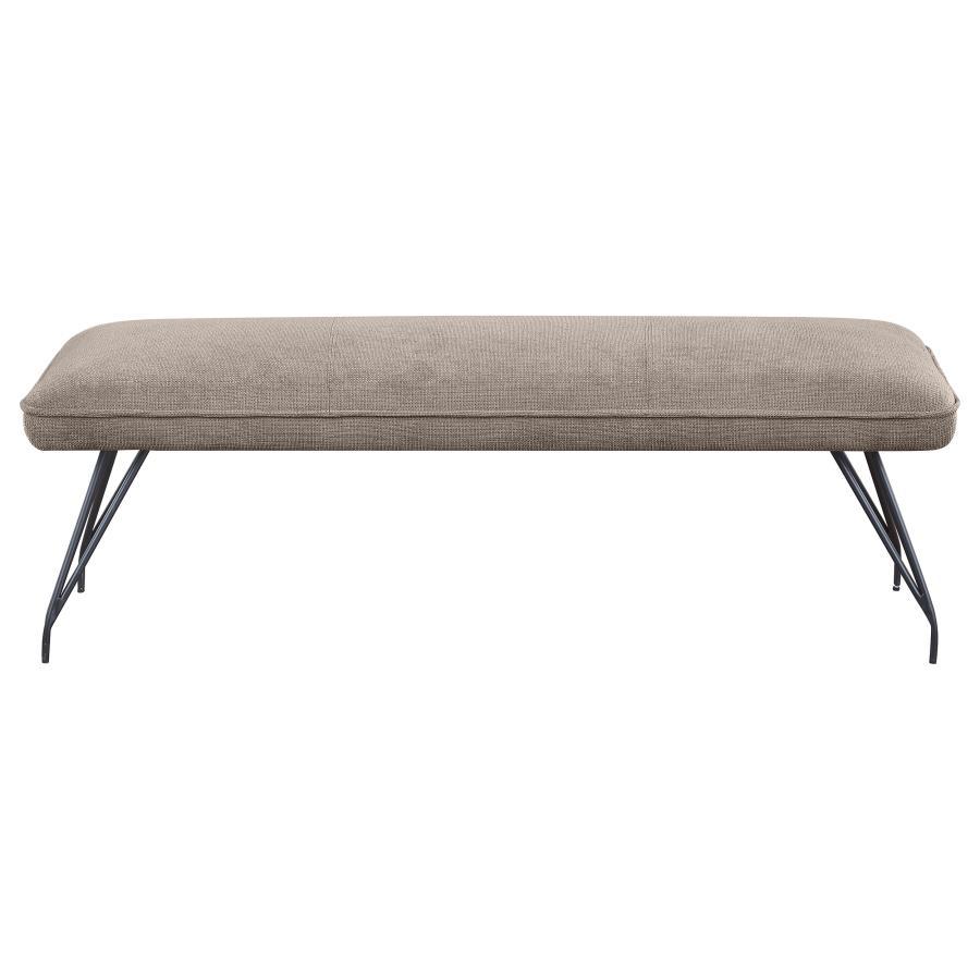 Dodson - Fabric Upholstered Dining Bench - Taupe Upholstered Bench modern furniture Contempo Furniture