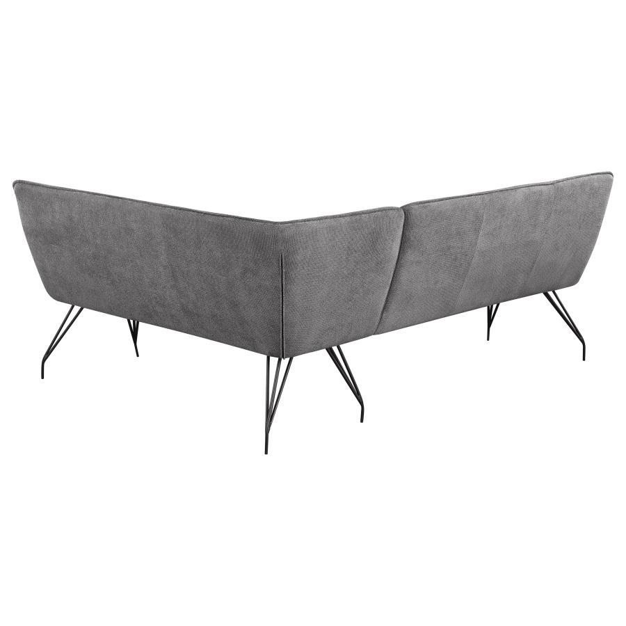Dodson - Fabric Upholstered L - Shaped Nook Dining Bench - Gray Upholstered Bench modern furniture Contempo Furniture