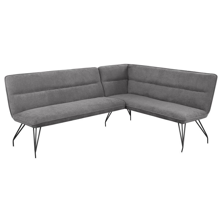 Dodson - Fabric Upholstered L - Shaped Nook Dining Bench - Gray Upholstered Bench modern furniture Contempo Furniture