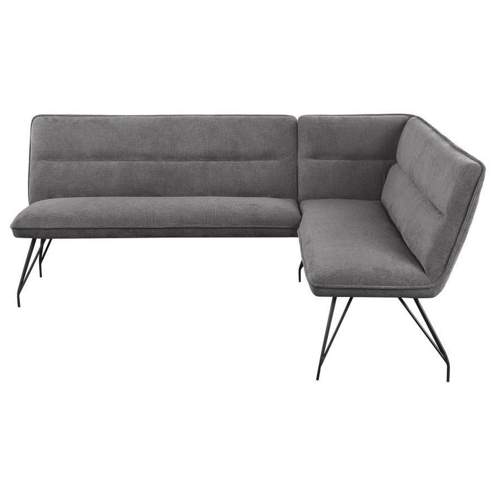 Dodson - Fabric Upholstered L - Shaped Nook Dining Bench - Gray Upholstered Bench modern furniture Contempo Furniture
