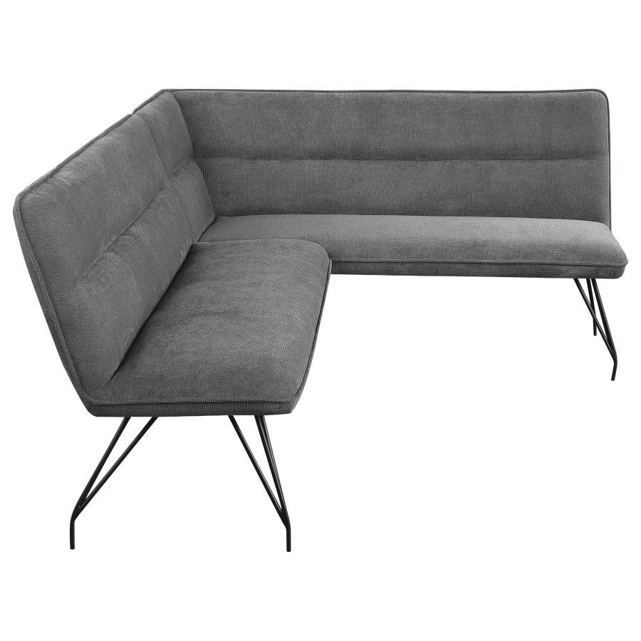 Dodson - Fabric Upholstered L - Shaped Nook Dining Bench - Gray Upholstered Bench modern furniture Contempo Furniture