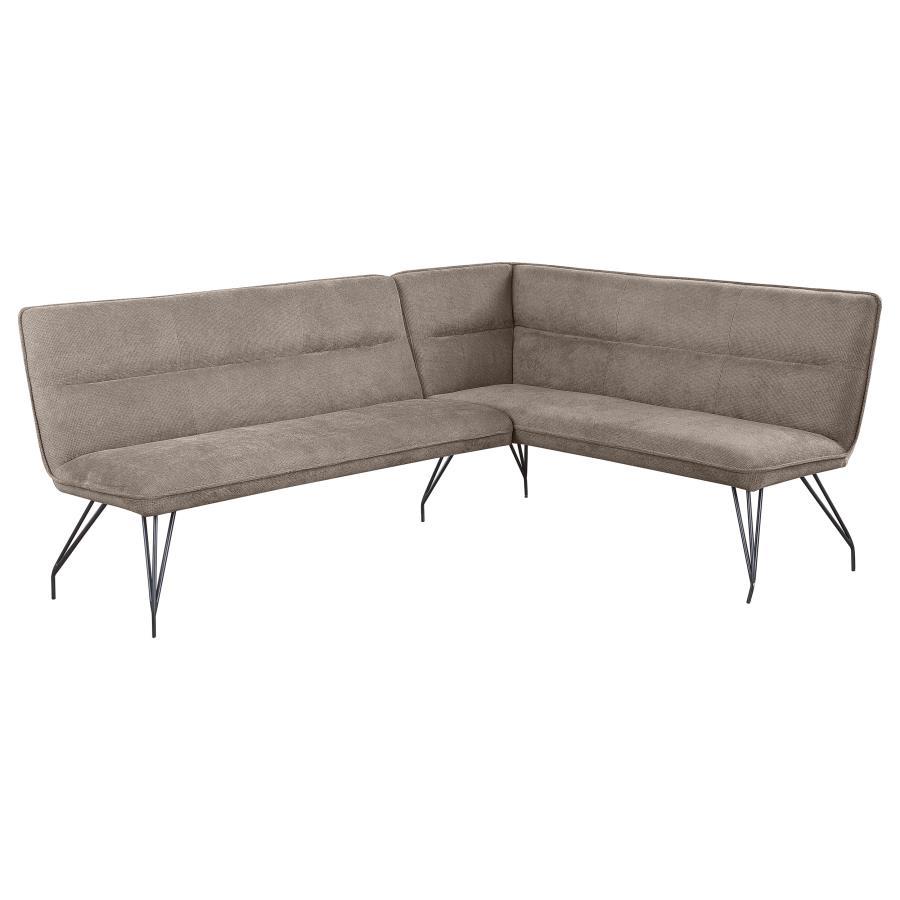 Dodson - Fabric Upholstered L - Shaped Nook Dining Bench - Taupe Upholstered Bench modern furniture Contempo Furniture