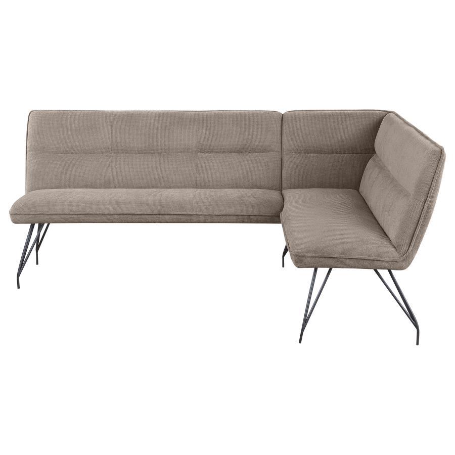 Dodson - Fabric Upholstered L - Shaped Nook Dining Bench - Taupe Upholstered Bench modern furniture Contempo Furniture