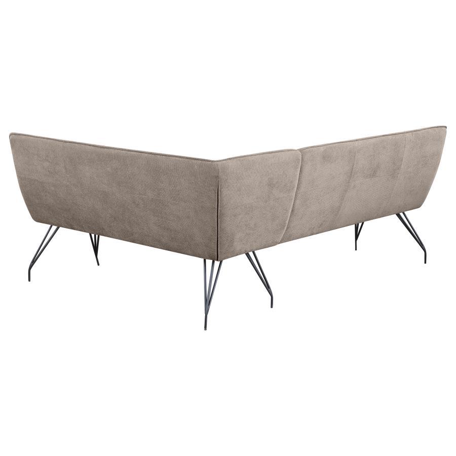 Dodson - Fabric Upholstered L - Shaped Nook Dining Bench - Taupe Upholstered Bench modern furniture Contempo Furniture