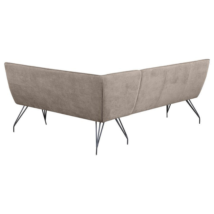 Dodson - Fabric Upholstered L - Shaped Nook Dining Bench - Taupe Upholstered Bench modern furniture Contempo Furniture
