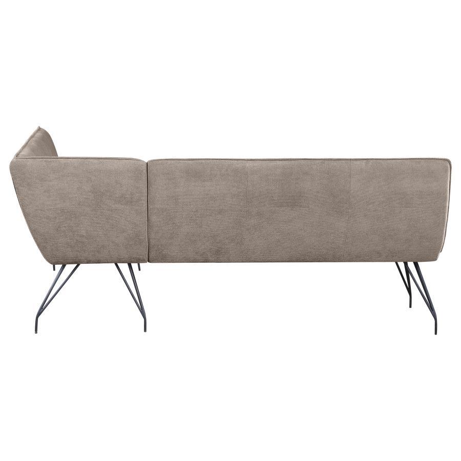 Dodson - Fabric Upholstered L - Shaped Nook Dining Bench - Taupe Upholstered Bench modern furniture Contempo Furniture