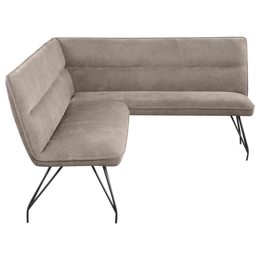 Dodson - Fabric Upholstered L - Shaped Nook Dining Bench - Taupe Upholstered Bench modern furniture Contempo Furniture