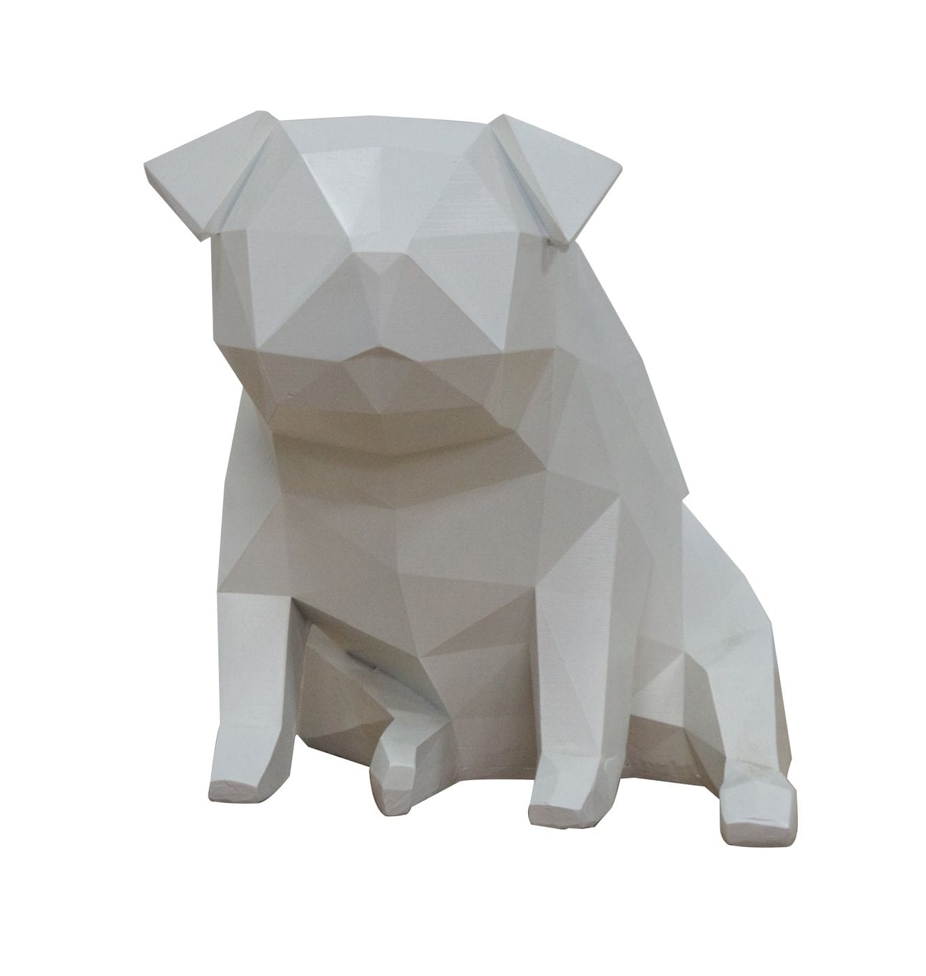 Dog - Geometric White Sculpture